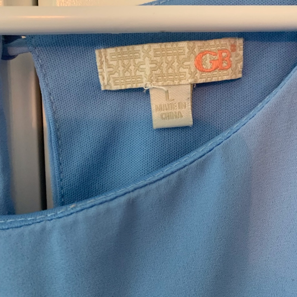 Gianni Bini GB Dress light blue chiffon flutter sleeve size Large - Picture 9 of 9